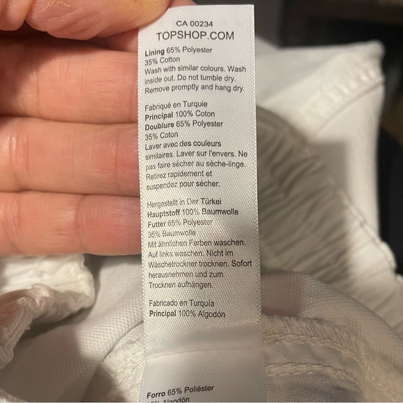 EUC Size 4 TOP SHOP white cargo pants - Picture 7 of 8